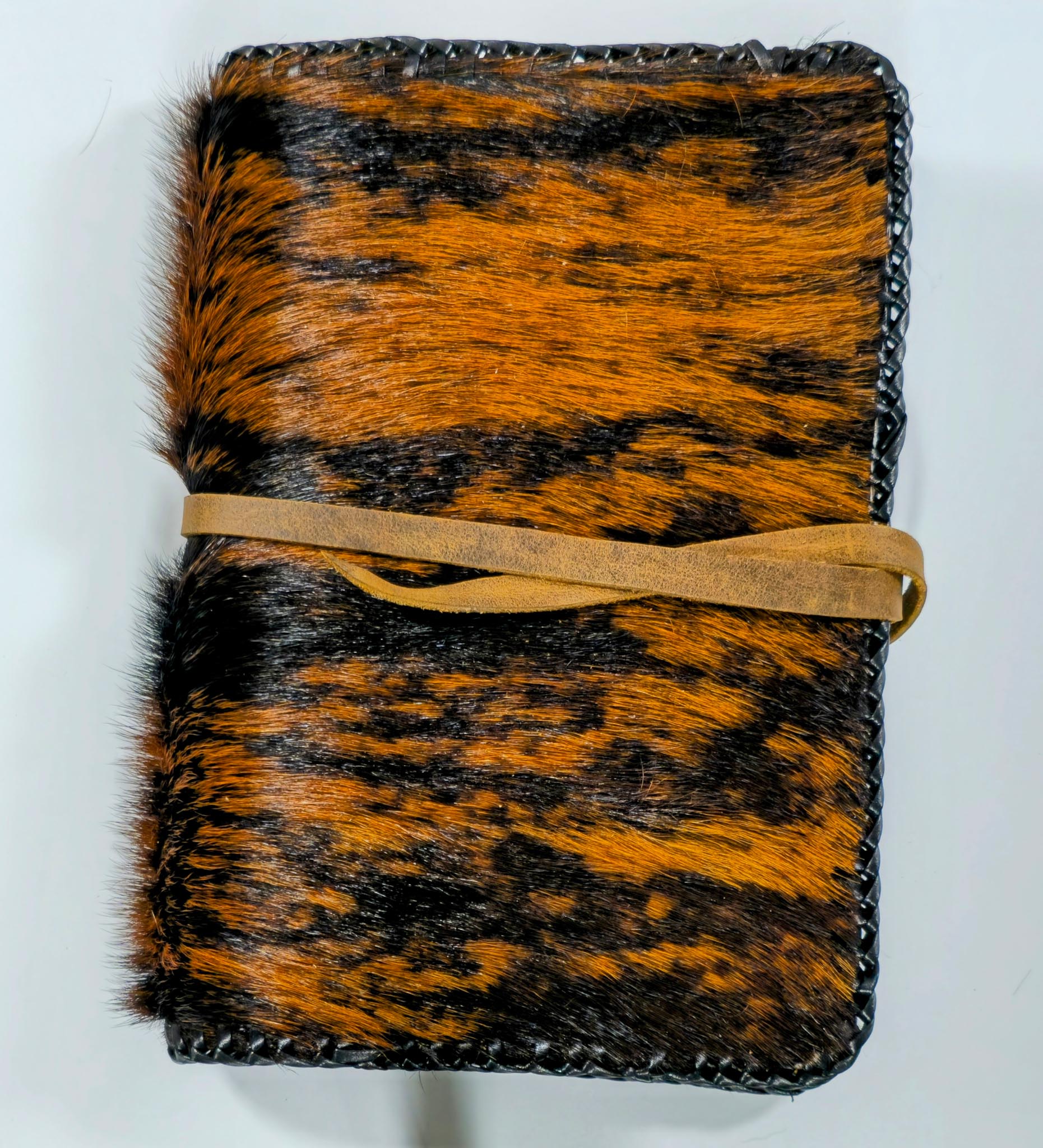 Hair on leather journal cover - Luxury handmade leather notebook protector.